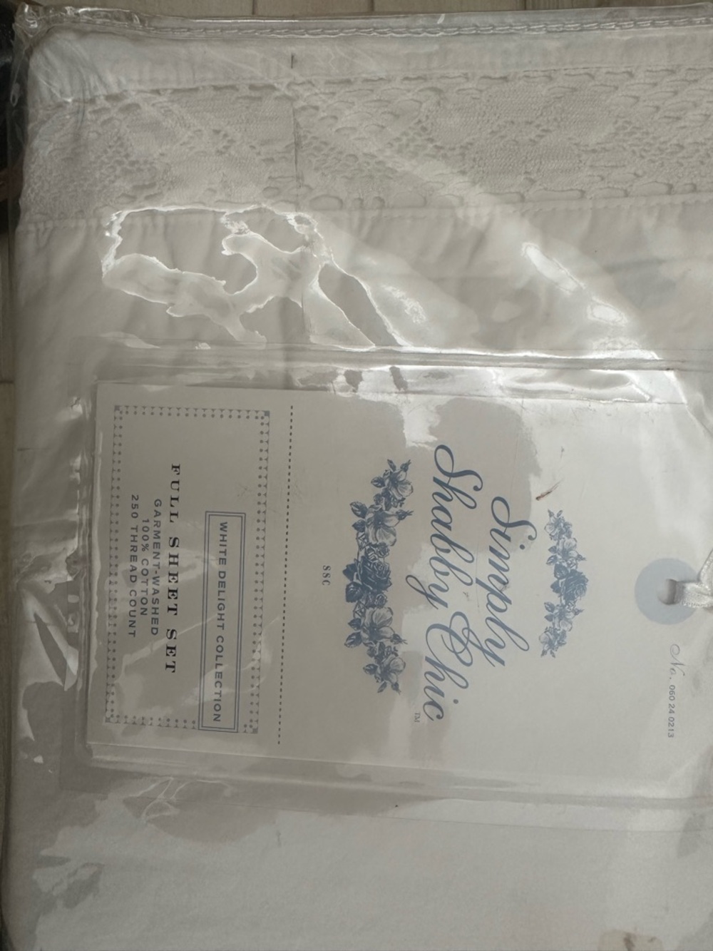 Simply Shabby Chic White Lace Trim Full Sheet Set